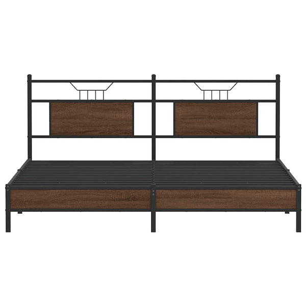 Bettgestell 183x203 cm Braun Eiche