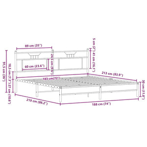 Bettgestell Braun Eichen-Optik 183x213 cm
