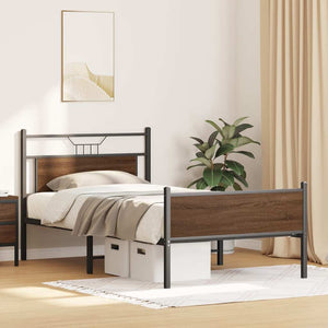 Bettgestell 107x203 cm Braun Eiche