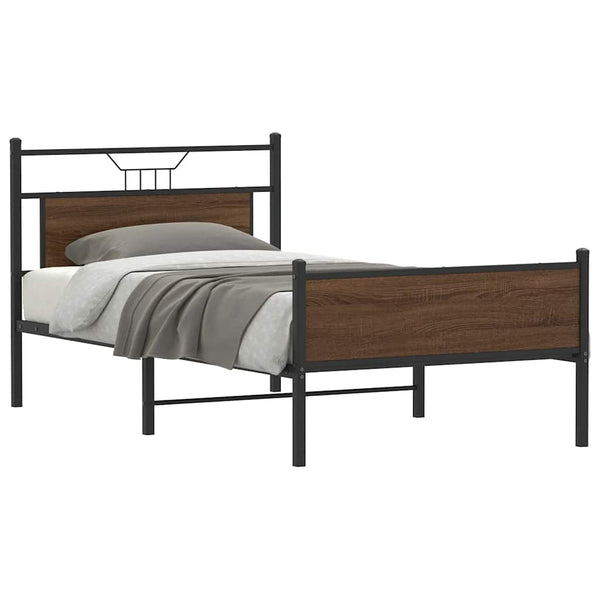 Bettgestell 107x203 cm Braun Eiche