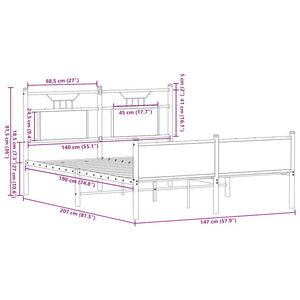 Bettgestell Braun Eiche 140x200 cm