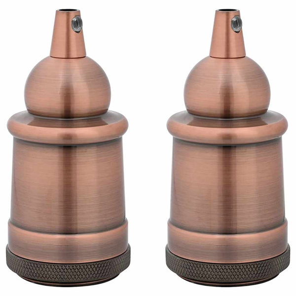 E27 Lampenfassungen Rot-Bronze, 2er Set