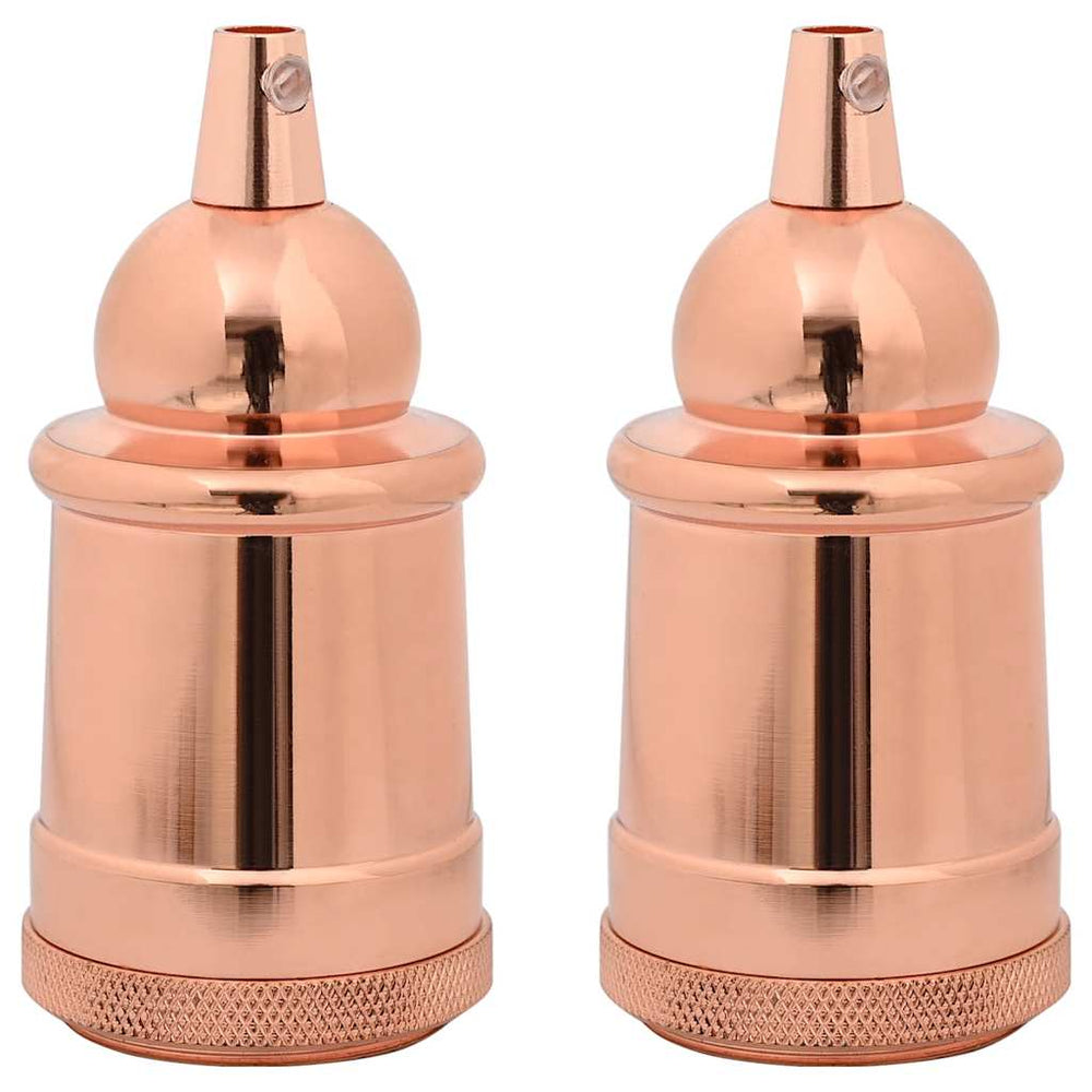 vidaXL Douilles 2 pcs Or rose E27
