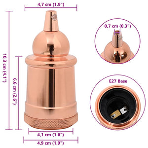 Lampenfassungen Rosegold E27, 2er Set