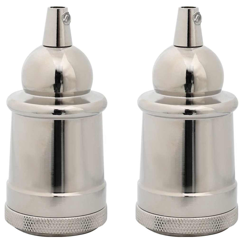 vidaXL Douilles 2 pcs Nickel satiné E27