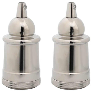 Lampenfassungen E27 Satin-Nickel 2er-Set