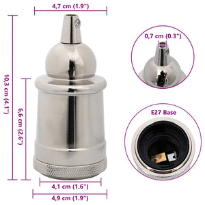 Lampenfassungen E27 Satin-Nickel 2er-Set