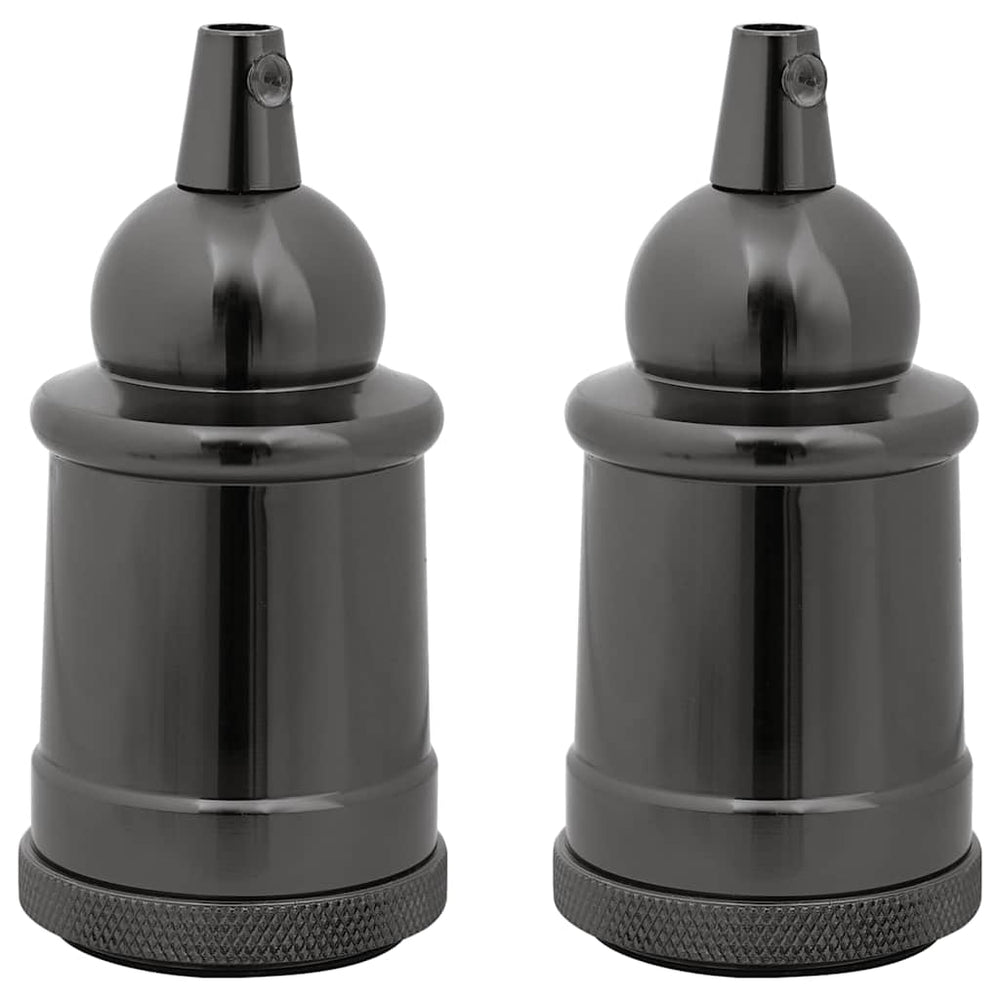 vidaXL Douilles 2 pcs Noir Brillant E27