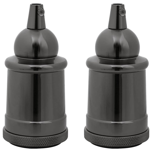 Lampenfassungen E27, Schwarz, 2er-Set