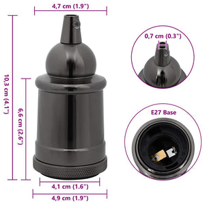 Lampenfassungen E27, Schwarz, 2er-Set