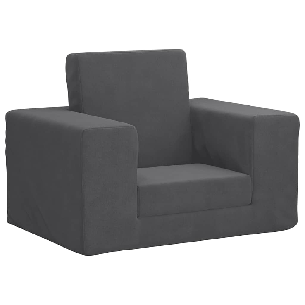 Kinder Schlafsofa Anthrazit Weicher Plüsch