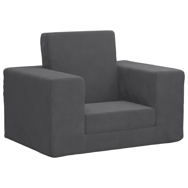 Kinder Schlafsofa Anthrazit Weicher Plüsch
