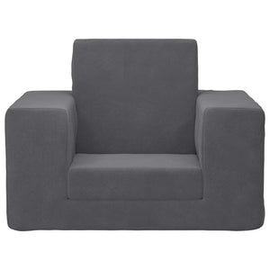 Kinder Schlafsofa Anthrazit Weicher Plüsch