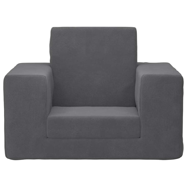 Kinder Schlafsofa Anthrazit Weicher Plüsch