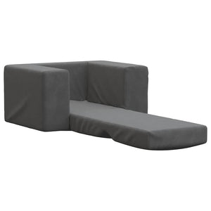 Kinder Schlafsofa Anthrazit Weicher Plüsch