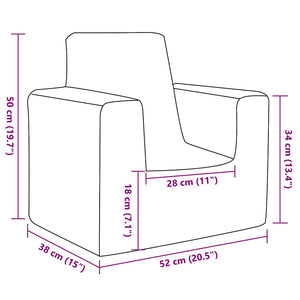Kindersofa Hellgrau Plüsch