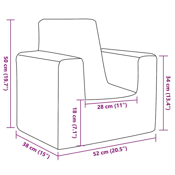 Kindersofa Hellgrau Plüsch