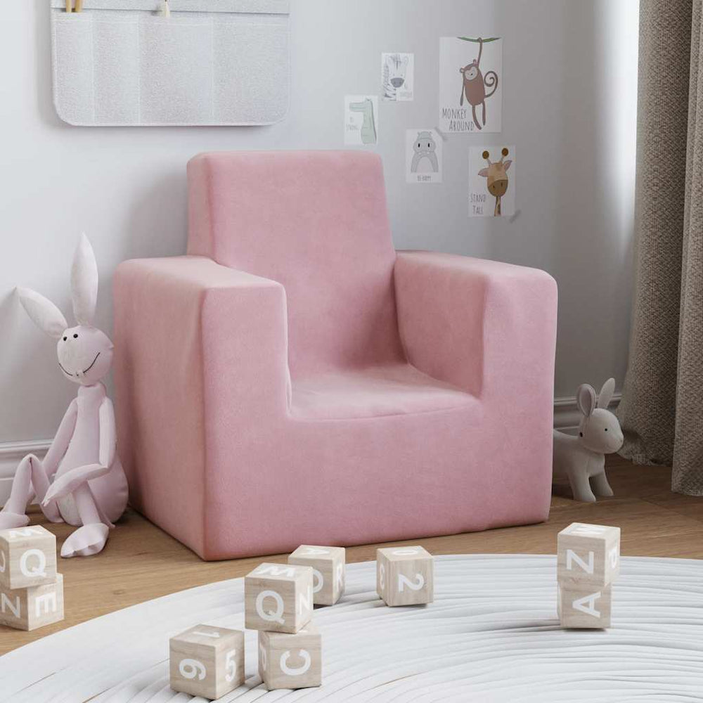 Rosa Plüsch Kindersofa