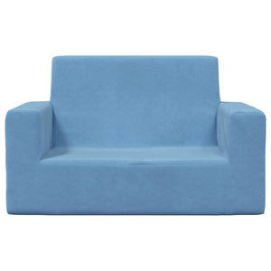 Blaues Kinder Sofa 2-Sitzer Plüsch
