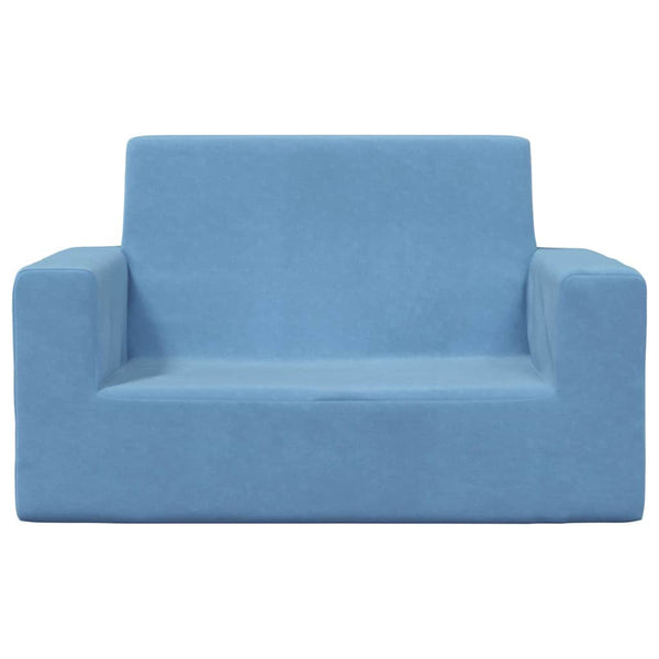 Blaues Kinder Sofa 2-Sitzer Plüsch
