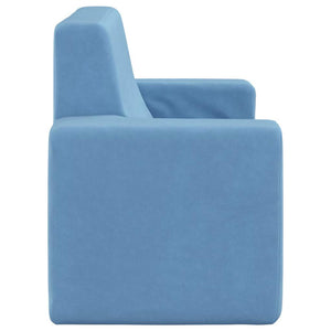 Blaues Kinder Sofa 2-Sitzer Plüsch