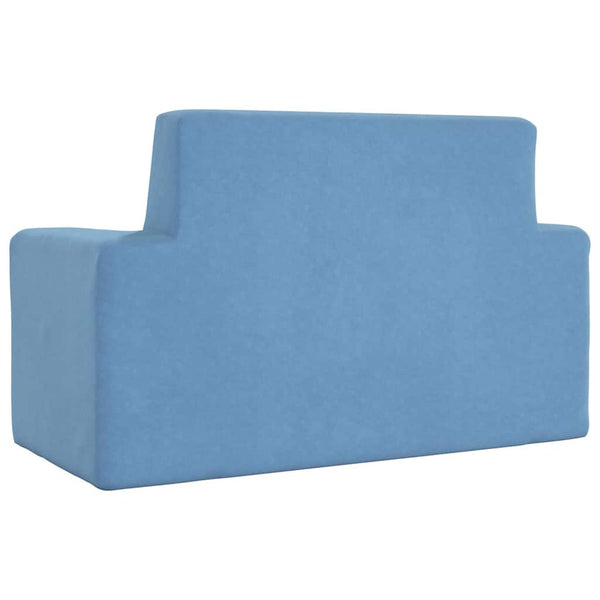 Blaues Kinder Sofa 2-Sitzer Plüsch