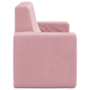 vidaXL Canapé enfant 2 places rose en peluche douce