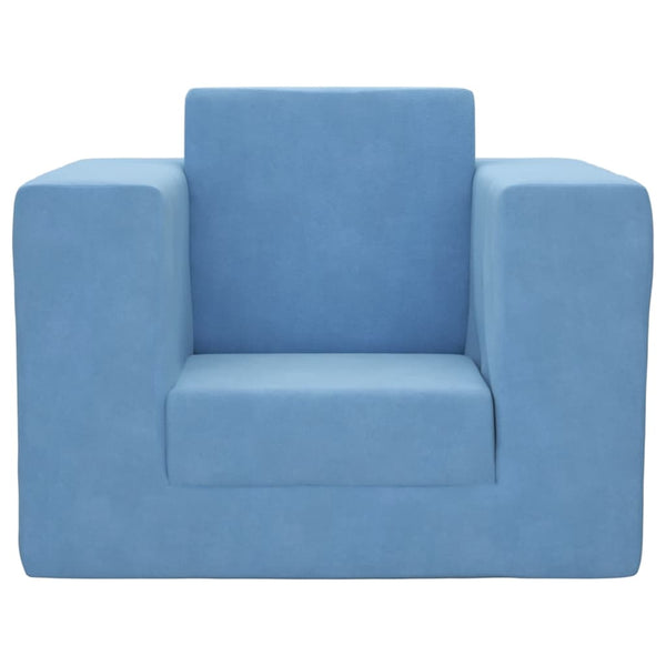 Blaues Kinderschlafsofa aus Plüsch