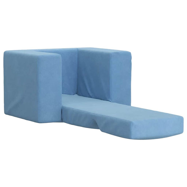 Blaues Kinderschlafsofa aus Plüsch