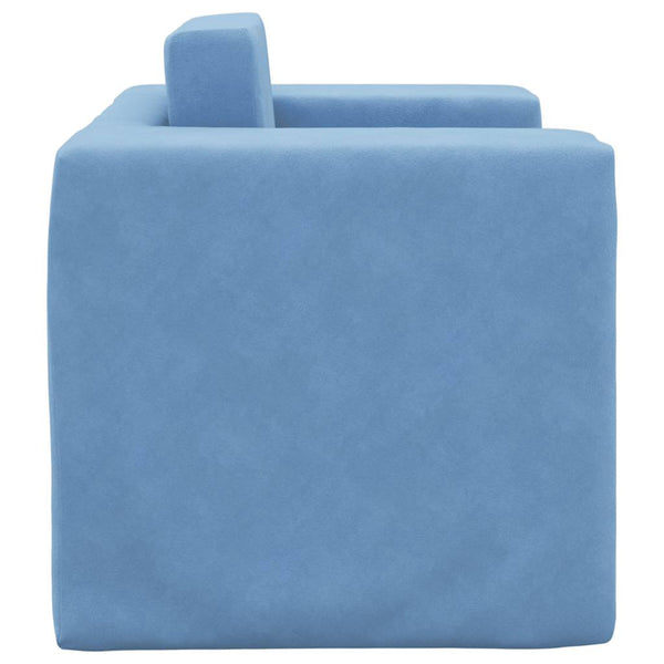 Blaues Kinderschlafsofa aus Plüsch