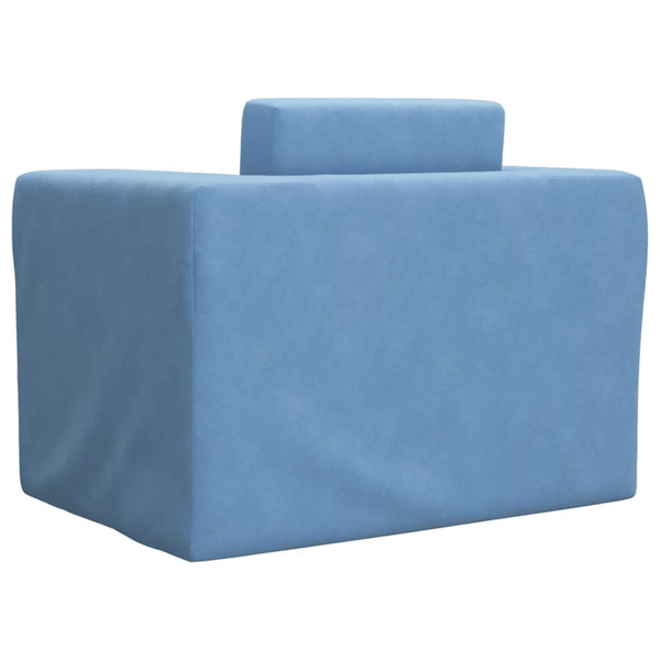 Blaues Kinderschlafsofa aus Plüsch