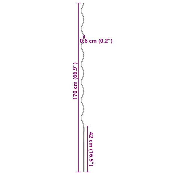 Pflanzenstütze Grün, 20 Stk, 170cm