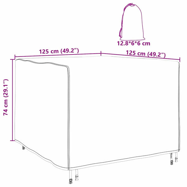 Möbelbezug Schwarz 125x125x74 cm Oxford-Gewebe