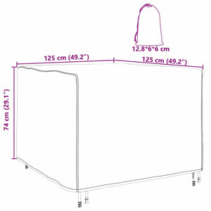 Möbelbezug Schwarz 125x125x74cm Oxford-Gewebe