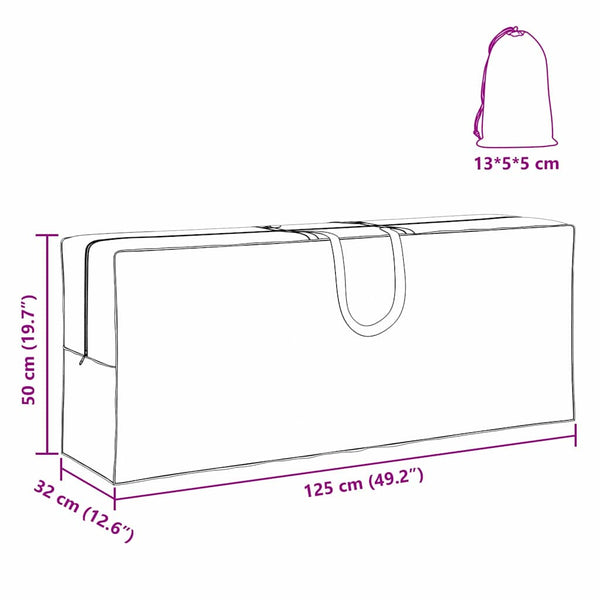 vidaXL Sac de rangement extérieur 125 x 32 x 50 cm en tissu Oxford 420D