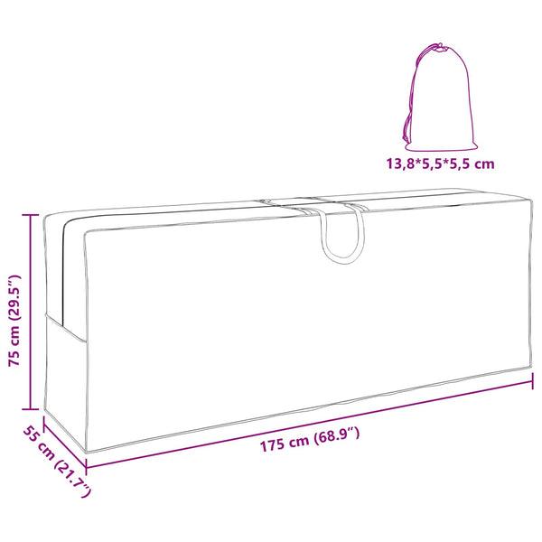 vidaXL Sac de rangement extérieur 175 x 55 x 75 cm Tissu Oxford 210D