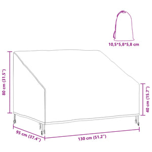 Gartenbank Abdeckung 130x95 cm Oxford Stoff