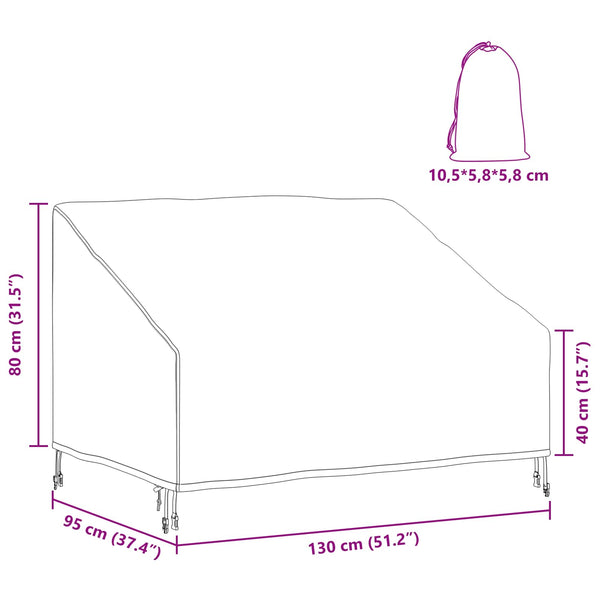 Gartenbank Abdeckung 130x95 cm Oxford Stoff