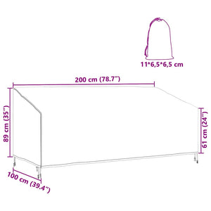 Gartenbank Abdeckung 200 cm Oxford Stoff