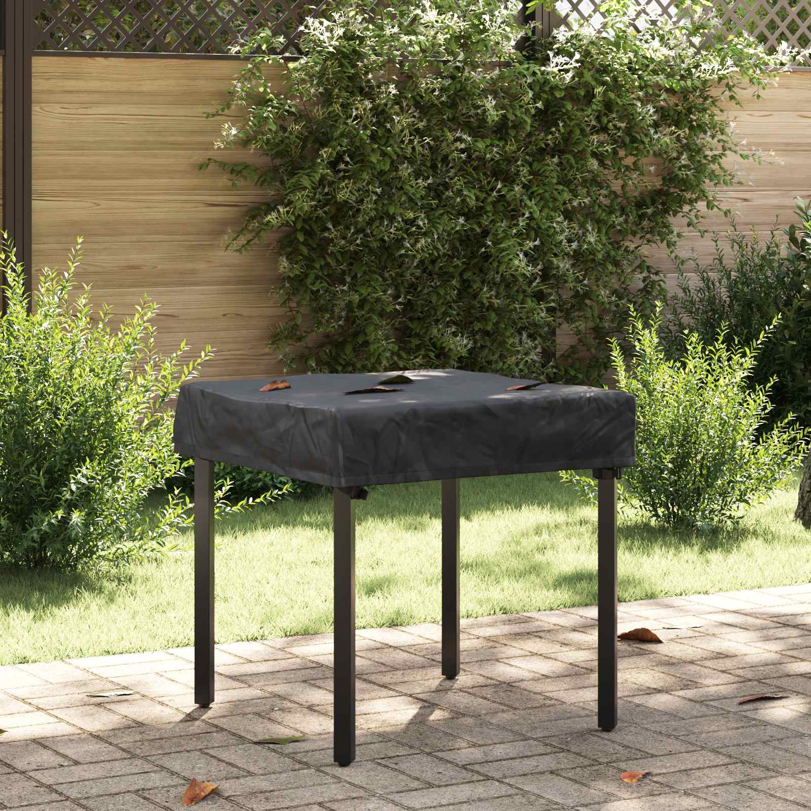 Schwarze Tischdecke 62x62 cm Oxford Stoff