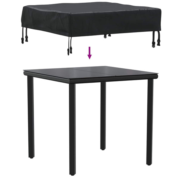 Schwarze Tischdecke 62x62 cm Oxford Stoff