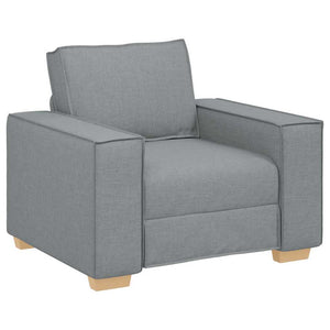 Sofa Sessel Hellgrau Stoff 100 cm