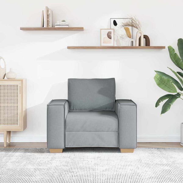 Sofa Sessel Hellgrau Stoff 100 cm