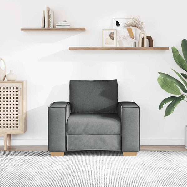 Dunkelgrauer Sofa Sessel Stoff 100 cm