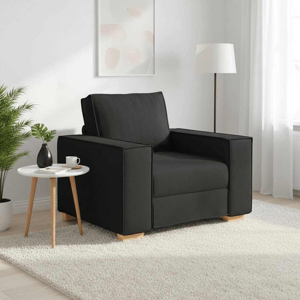 Schwarzer Stoff Sofa Stuhl