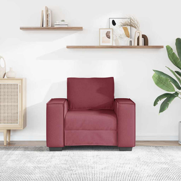 Weinroter Stoff Sofa Sessel 100 cm