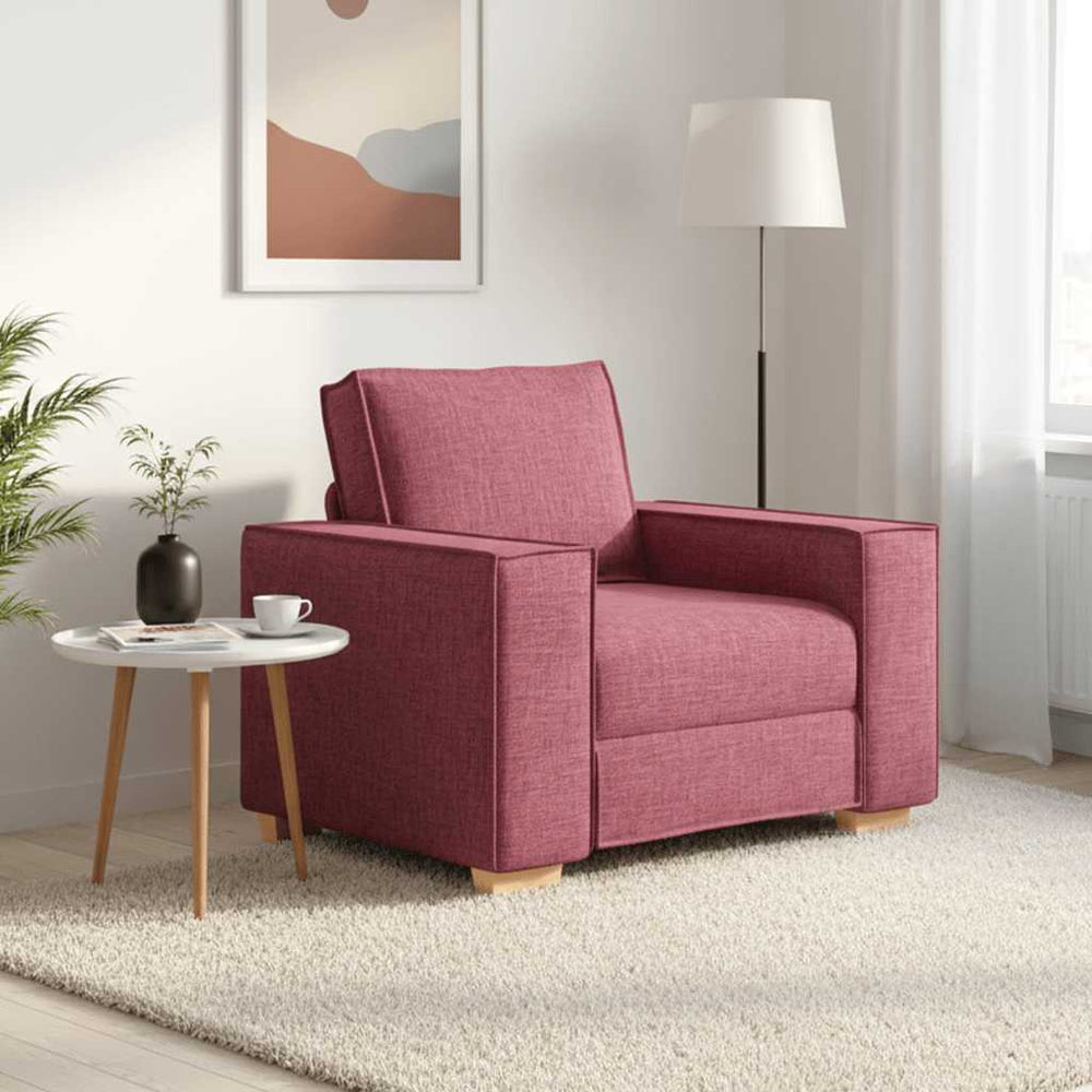 Weinroter Stoff Sofa Sessel 100 cm