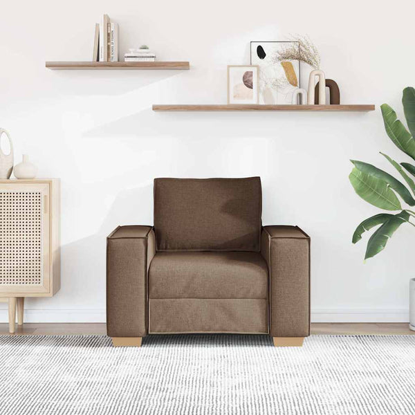 Brauner Stoff Sofa Sessel 100 cm