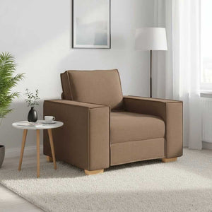 Brauner Stoff Sofa Sessel 100 cm