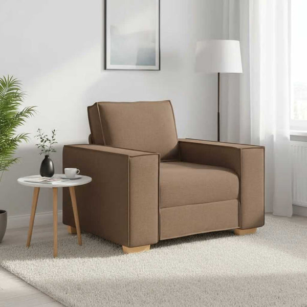 Brauner Stoff Sofa Sessel 100 cm